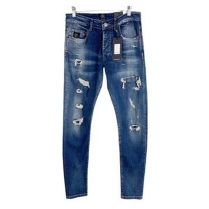 Elias Rumelis Mens Article Noel Tapered Fit DistressedJeans Skinny Size 32